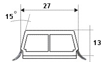 Фальш-переплёт 27х13/15°, серое уплотнение RAL 7001 (арт. 67427-6W20)